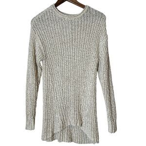 Z Supply Cream Open Knit Fitted Tunic Length Sweater Womens Sz S Cozy Beachy